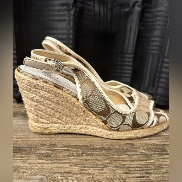 Coach Peep Toe Wedge with Sling Back - Picture 6 of 9
